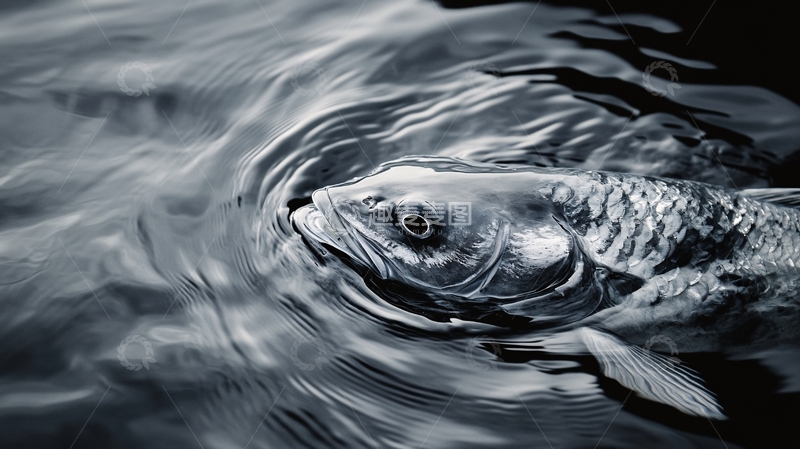 高清大图下载【趣麦麦图】鲤鱼嘴部特写13