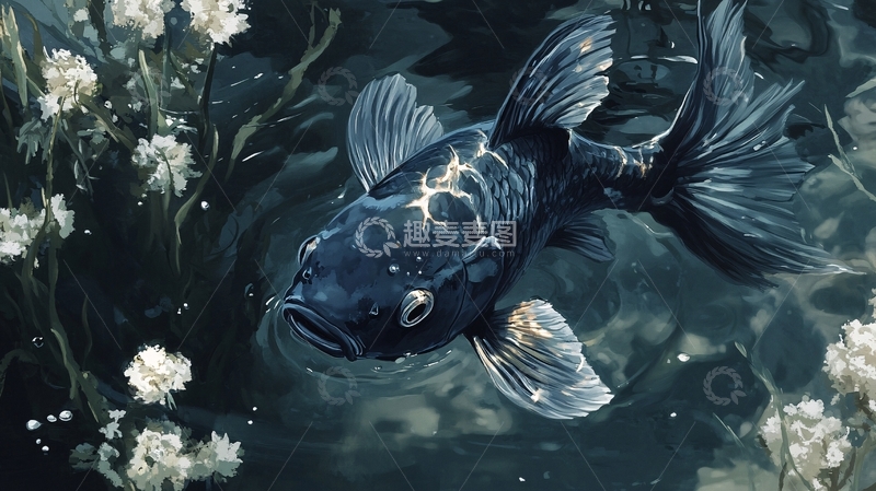 高清大图下载【趣麦麦图】插画锦鲤5