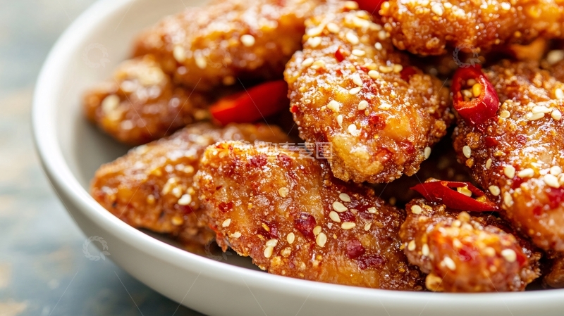 高清大图下载【趣麦麦图】芝麻鸡翅