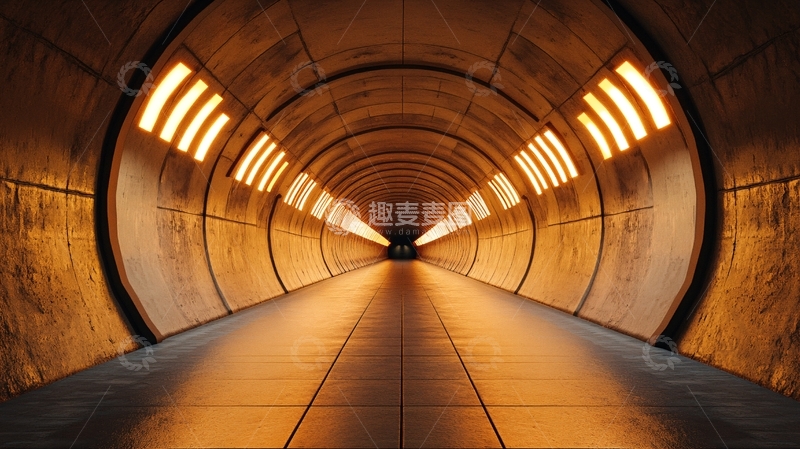 高清大图下载【趣麦麦图】隧道灯光透视