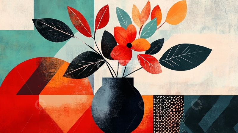 高清大图下载【趣麦麦图】花瓶插画