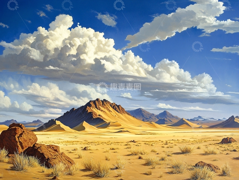 高清大图下载【趣麦麦图】大漠荒野风景画