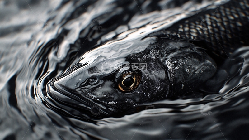 高清大图下载【趣麦麦图】鲤鱼嘴部特写18