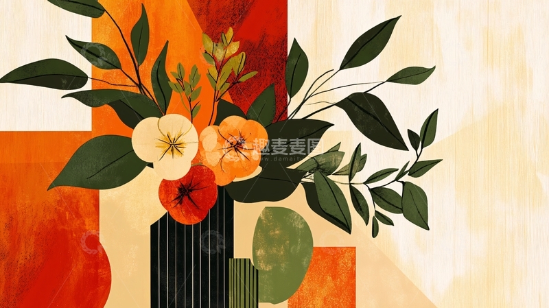 高清大图下载【趣麦麦图】植物扁平插画2