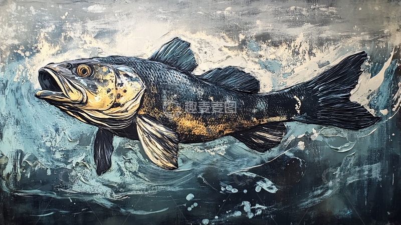 高清大图下载【趣麦麦图】锦鲤油画2