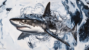 海洋鲨鱼画3