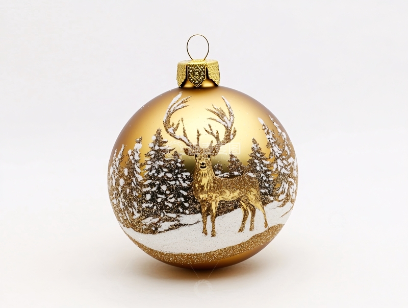 高清大图下载【趣麦麦图】圣诞小树麋鹿球1