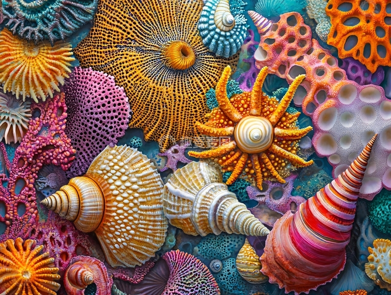 高清大图下载【趣麦麦图】贝壳类装饰材料