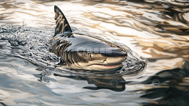 高清大图下载【趣麦麦图】鲨鱼立体画1