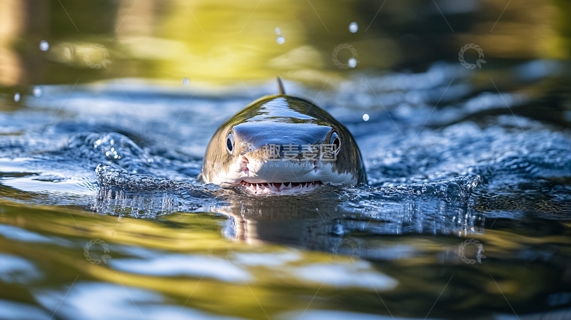高清大图下载【趣麦麦图】鲨鱼水中游