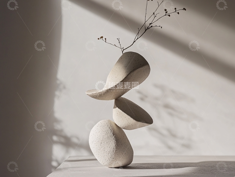 高清大图下载【趣麦麦图】禅意日式干花插