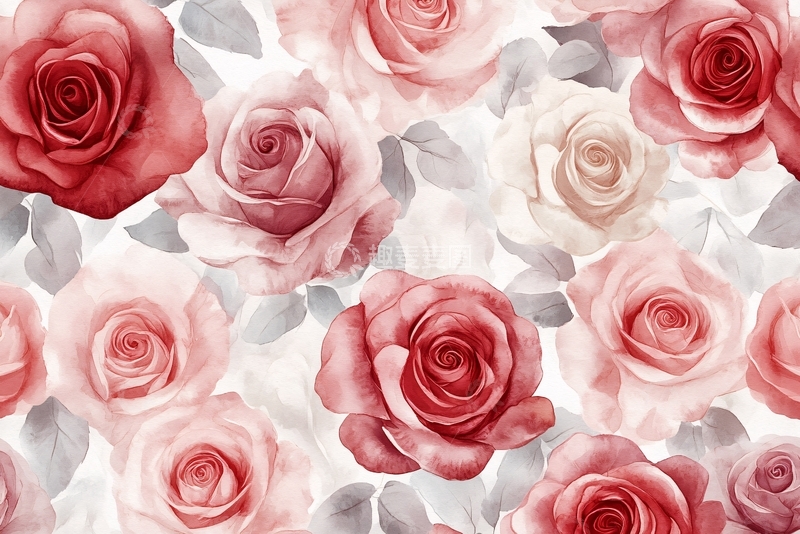 高清大图下载【趣麦麦图】玫瑰背景墙
