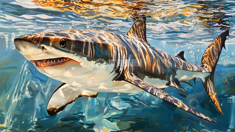 高清大图下载【趣麦麦图】鲨鱼立体画