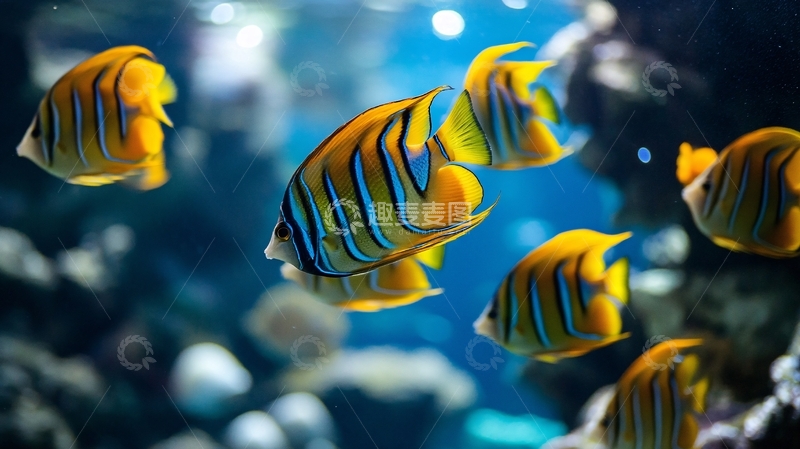 高清大图下载【趣麦麦图】鱼群特写壁纸3