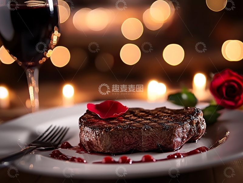 高清大图下载【趣麦麦图】西餐牛排氛围图1