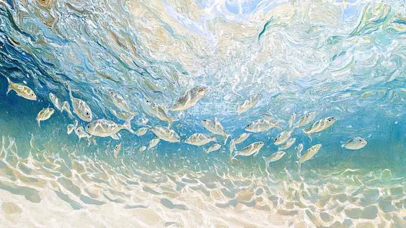 高清大图下载【趣麦麦图】水面鱼群