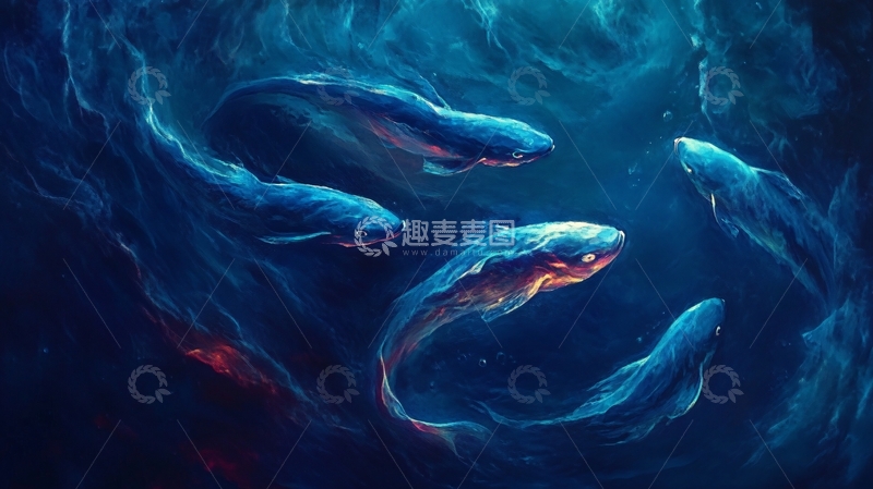 高清大图下载【趣麦麦图】意境锦鲤4