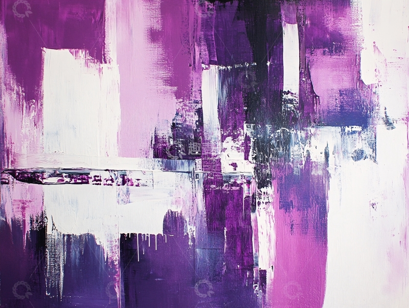 高清大图下载【趣麦麦图】紫色抽象油画涂鸦