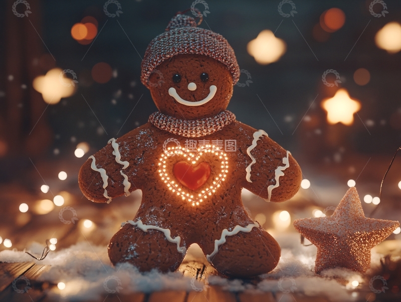 高清大图下载【趣麦麦图】姜饼雪人