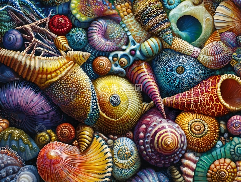 高清大图下载【趣麦麦图】海螺背景墙1