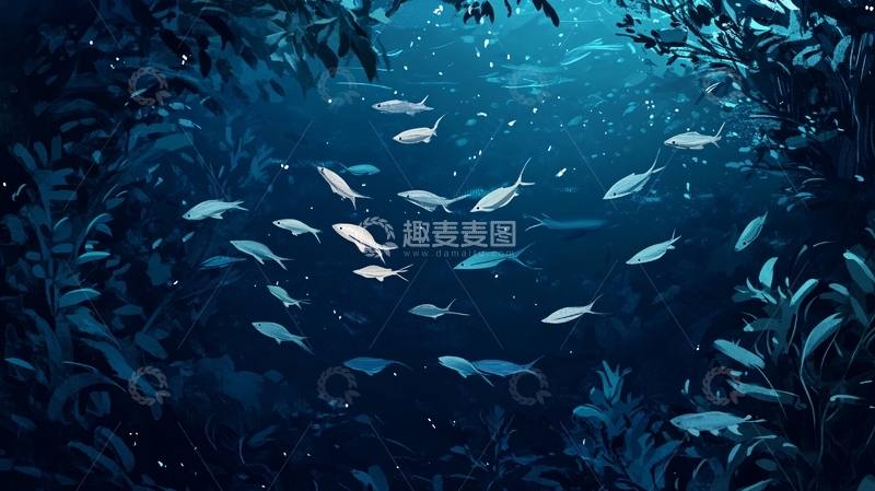 高清大图下载【趣麦麦图】海底插画