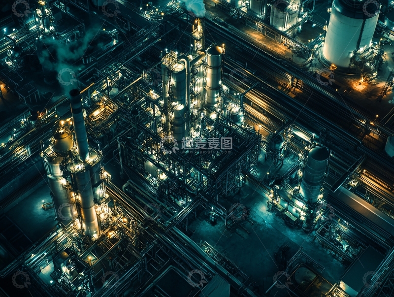 高清大图下载【趣麦麦图】石油化工厂鸟瞰图
