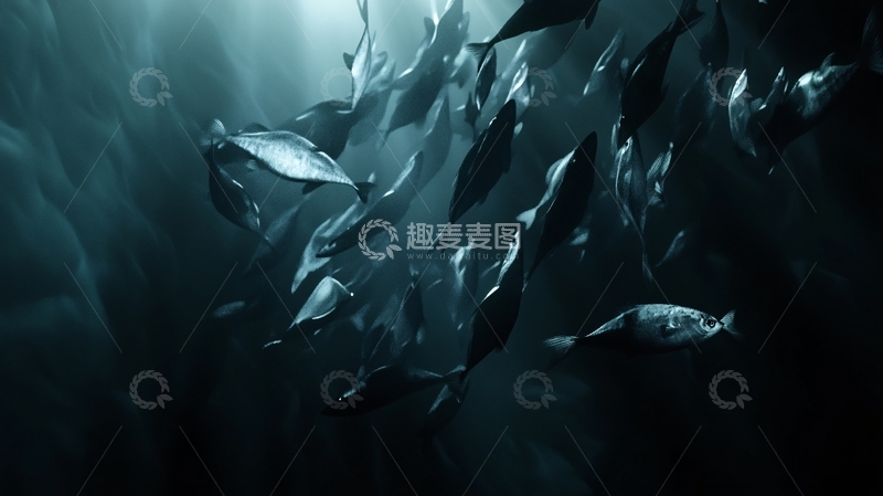 高清大图下载【趣麦麦图】深海鱼群海底鱼