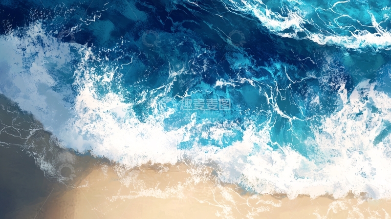 高清大图下载【趣麦麦图】海洋流动装饰画