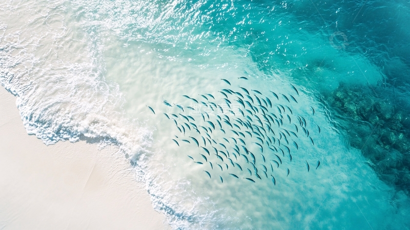 高清大图下载【趣麦麦图】翻腾的鱼群