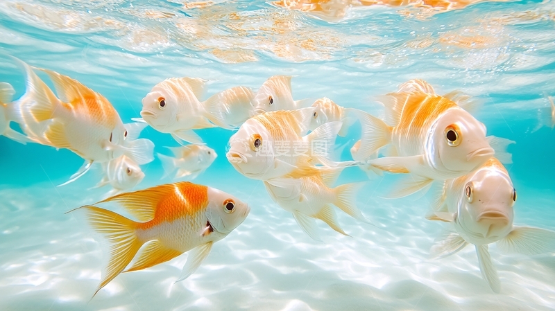 高清大图下载【趣麦麦图】鱼群特写壁纸11