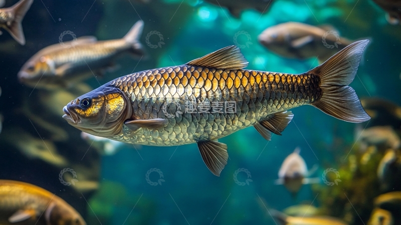 高清大图下载【趣麦麦图】水族馆的鲤鱼
