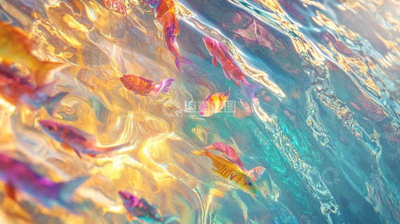 高清大图下载【趣麦麦图】鱼翔浅底背景3