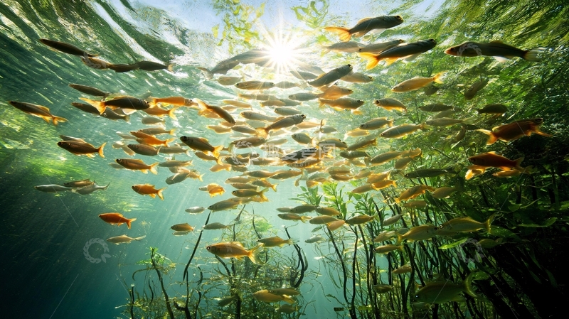 高清大图下载【趣麦麦图】鱼群特写壁纸14