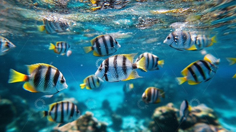 高清大图下载【趣麦麦图】海洋热带鱼鱼群