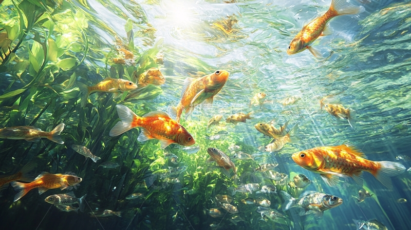 高清大图下载【趣麦麦图】-鱼群特写壁纸16