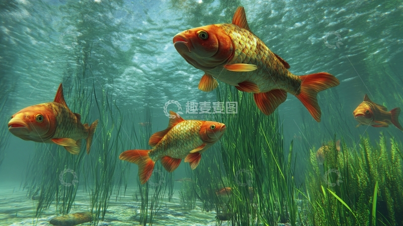 高清大图下载【趣麦麦图】3d鲤鱼