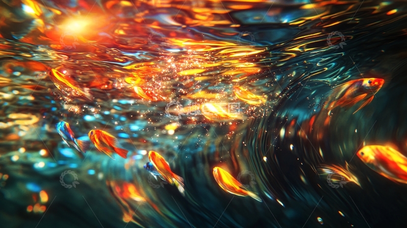 高清大图下载【趣麦麦图】幻彩背景灯光波光水波