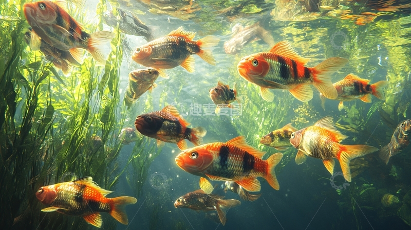 高清大图下载【趣麦麦图】鱼群特写壁纸19