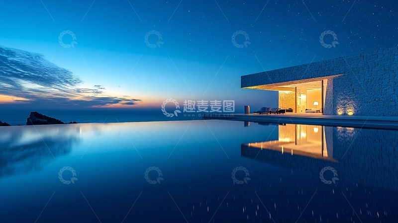高清大图下载【趣麦麦图】豪华无边游泳池