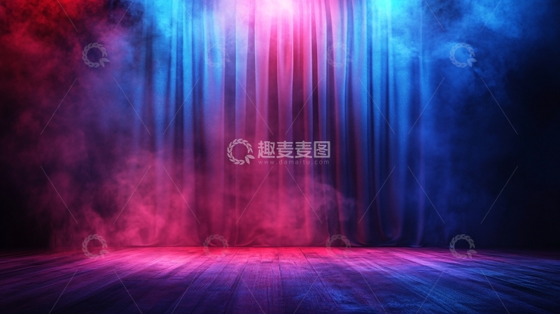 高清大图下载【趣麦麦图】红蓝色舞台背景