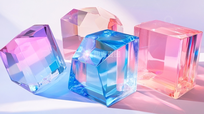 高清大图下载【趣麦麦图】玻璃水晶质感立方体