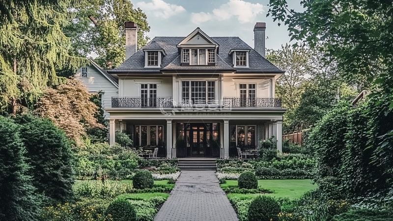 高清大图下载【趣麦麦图】别墅绿化交通