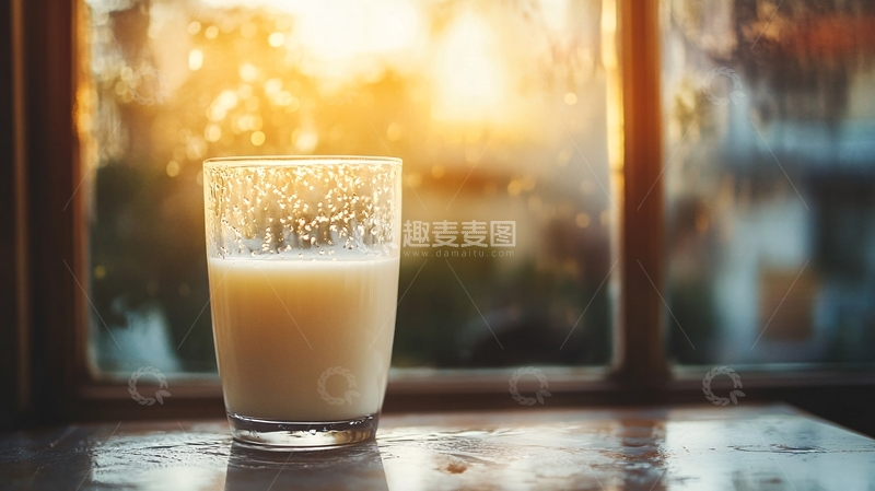 高清大图下载【趣麦麦图】牛奶玻璃杯
