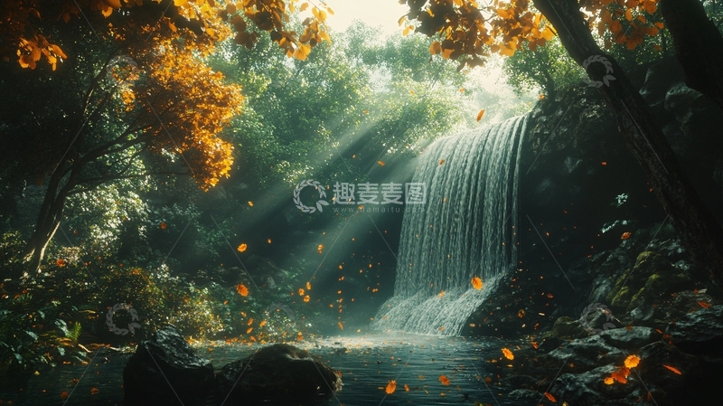高清大图下载【趣麦麦图】唯美瀑布风光