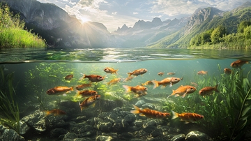 瀑布鱼自然风景