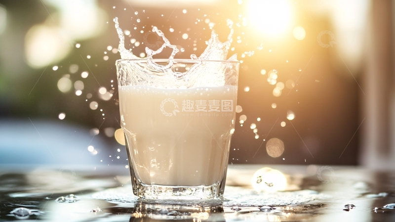 高清大图下载【趣麦麦图】牛奶玻璃杯2