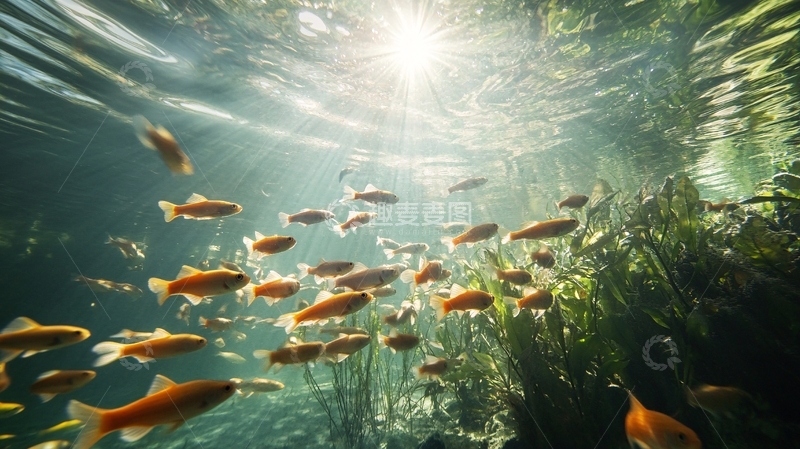 高清大图下载【趣麦麦图】水下的阳光
