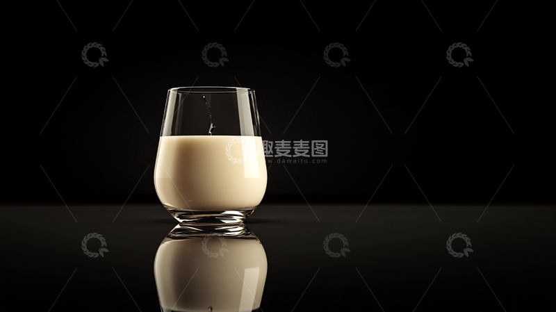 高清大图下载【趣麦麦图】牛奶玻璃杯5