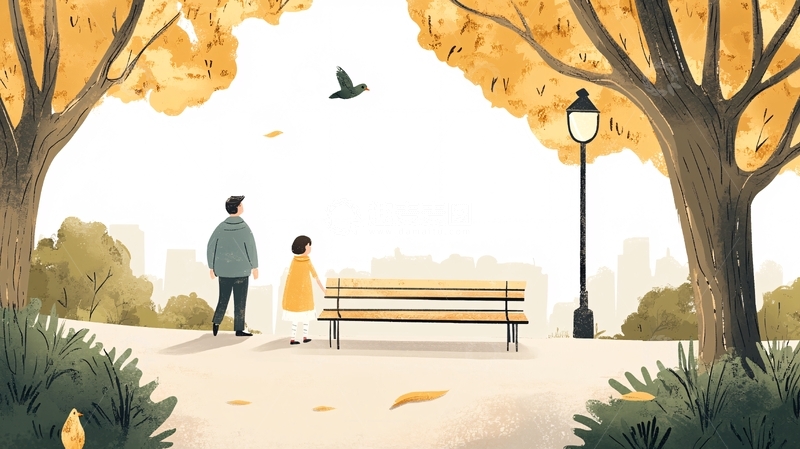 高清大图下载【趣麦麦图】插画秋天