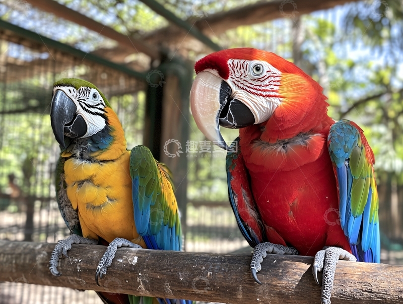 高清大图下载【趣麦麦图】相依相偎的鹦鹉1